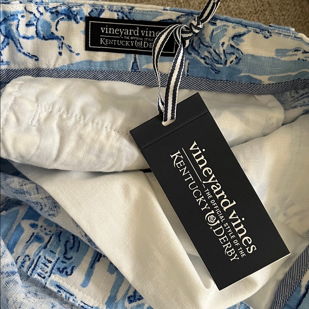 Vineyard Vines Linen Kentucky Derby Shorts 32 - Picture 3 of 4